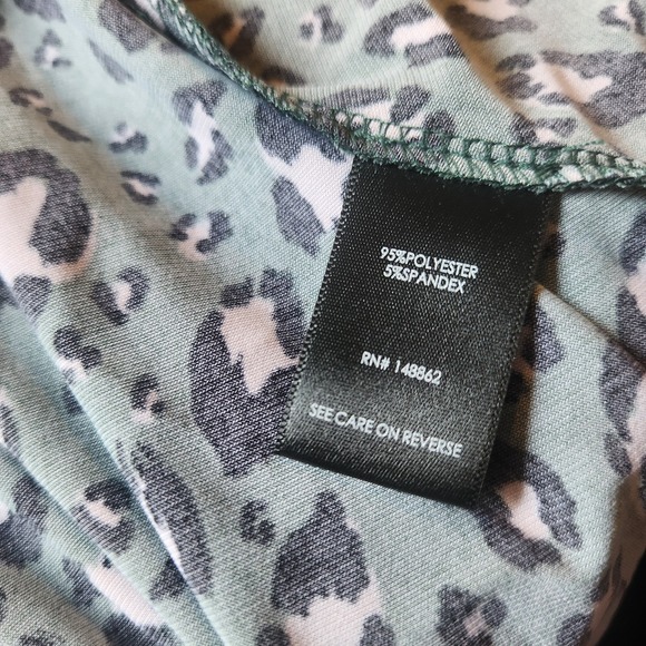 Torrid Midi Studio Knit Hi-Low Dress Womens Green‎ Leopard Tie Front Size 3X New - Picture 8 of 10